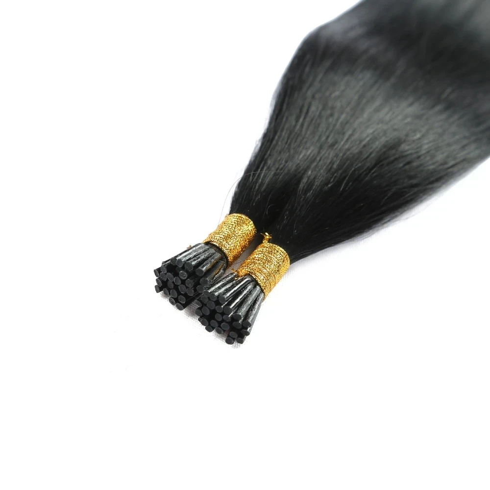 Human Hair I-Tip Extensions White Hair Keratin Bonded
